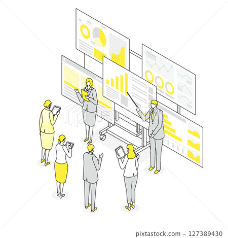 Presentation and listening on multiple screens Presentation and listening on multiple screens 127389430