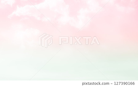 Sky Pink Pastel Cloud Sunset Green Blue Fantasy Bright Light Gradient Orange Cute Green Dream Texture Cloudy Morning Dramatic Summer Sun Winter Mockup Scene Nature Romantic. 127390166