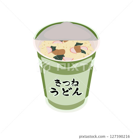 一杯打開的烏龍麵插圖 一杯打開的烏龍麵插圖 127390216
