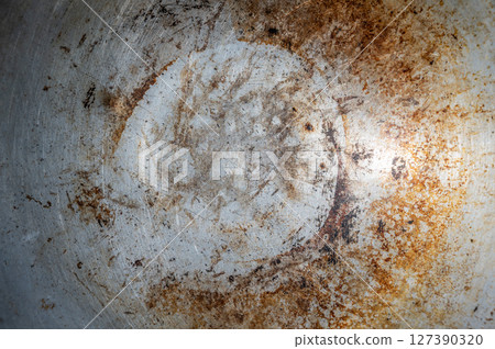 Weathered and Rusty Metal Surface with Unique Textures and Patterns 127390320