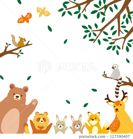 Forest animals background illustration 127390407