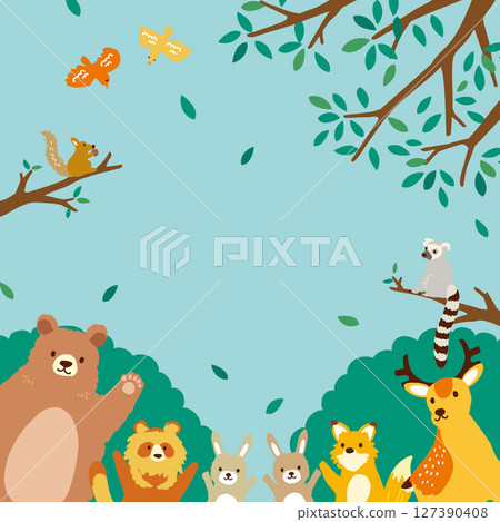 Forest animals background illustration Forest animals background illustration 127390408