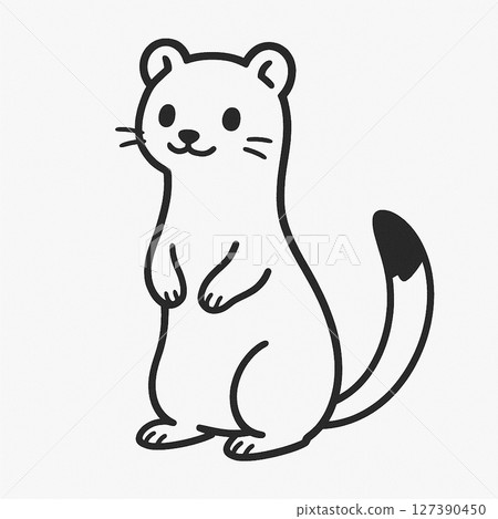 一隻可愛的貂的插圖 127390450