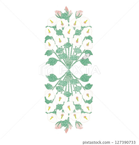 韓國花木槿水彩風格圖案 127390733