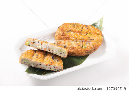 Edamame and hijiki, fried fish cakes Edamame and hijiki, fried fish cakes 127390749