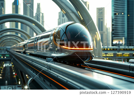 diamond ring in red box in woman hand on . ai generative 127390919