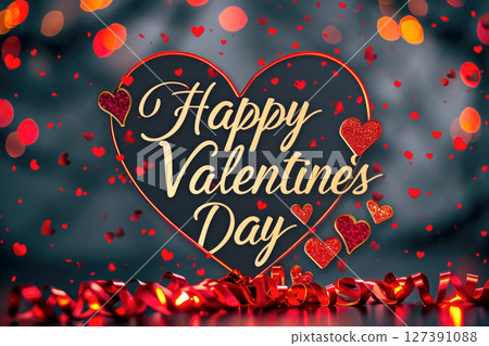 Happy valentines day backgrouind. valentine day concept .generative ai 127391088