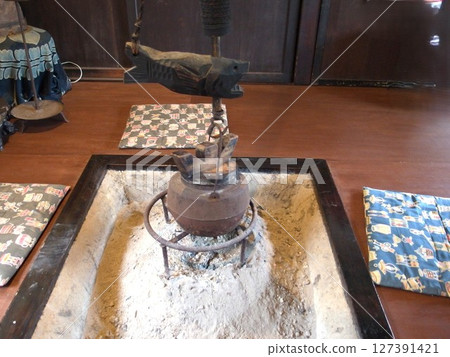 Hearth, Irori, Hook, Iron Teapot, Ash 127391421