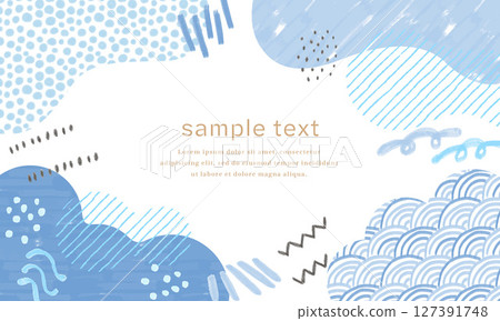 水彩現代日本圖案框架 水彩現代日本圖案框架 127391748