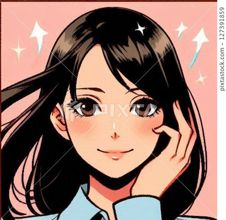 日本女學生的笑容可愛又美麗！身穿校服的高中生或國中生的笑容AI插畫 127391859
