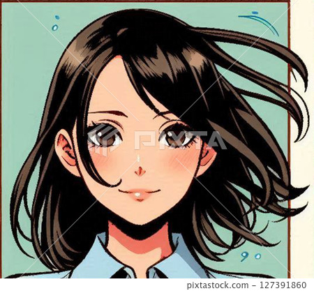 日本女學生的笑容可愛又美麗！身穿校服的高中生或國中生的笑容AI插畫 127391860