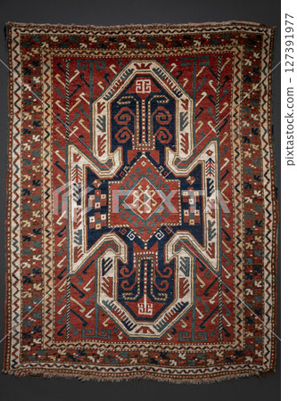 Beautifully detailed traditional oriental rug, front veiw Beautifully detailed traditional oriental rug, front veiw 127391977