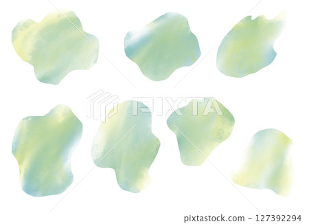 水彩簡單的綠葉素材 水彩簡單的綠葉素材 127392294