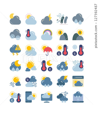 weather flat icon element weather flat icon element 127392487