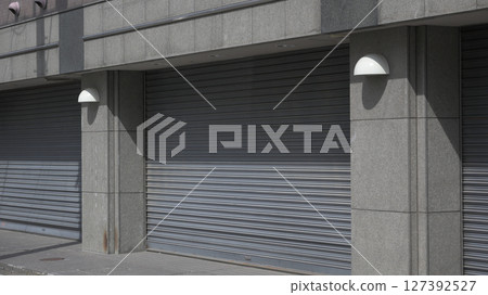 Security shutter on the first floor of the building 127392527