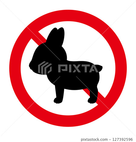 Rabbit prohibition sign Rabbit prohibition sign 127392596