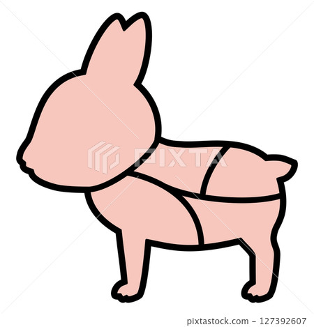 Illustration of rabbit meat parts (no text) Illustration of rabbit meat parts (no text) 127392607