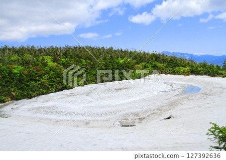 Hachimantai Dragon Eye, which has been lifted up due to a crack 127392636