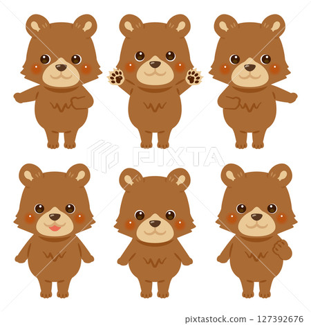 Bear character illustration set pointing 127392676
