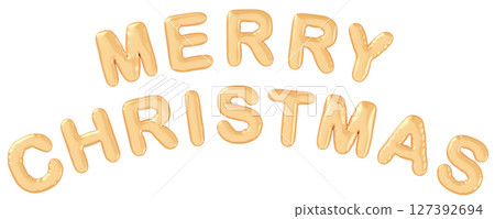 3D圖像_氣球_聖誕快樂_黃色 3D圖像_氣球_聖誕快樂_黃色 127392694