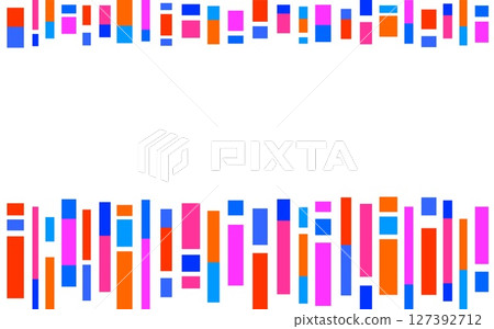 Geometric pattern frame white background rectangle orange pink blue Geometric pattern frame white background rectangle orange pink blue 127392712