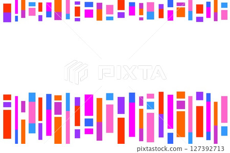 Geometric pattern frame white background rectangle orange pink blue purple Geometric pattern frame white background rectangle orange pink blue purple 127392713