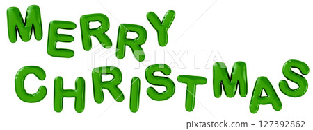 3D圖像_氣球_聖誕快樂_綠色 3D圖像_氣球_聖誕快樂_綠色 127392862