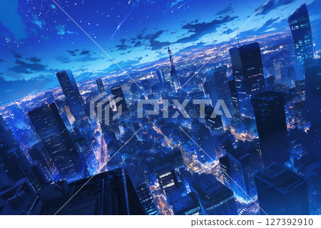 Cityscape seen from above 127392910