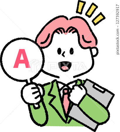 A man in a suit holding an answer mark (file included) 127392917