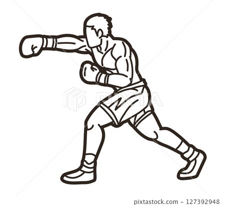 Boxing Sport Boxer Punching Action Ultimate Fighter Cartoon Graphic Vector Boxing Sport Boxer Punching Action Ultimate Fighter Cartoon Graphic Vector 127392948