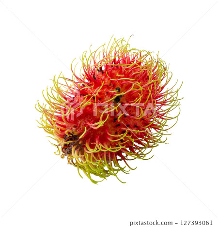 Rambutan sweet fruit isolated over white background. Rambutan sweet fruit isolated over white background. 127393061