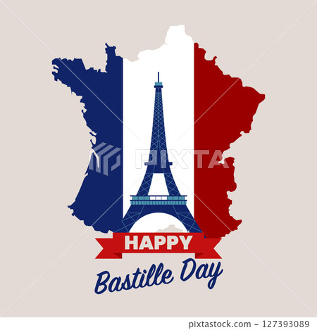 French national day. The national flag of france with eiffel tower. French national day. The national flag of france with eiffel tower. 127393089