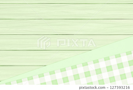 Background material_wooden table and cloth_yellow-green 127393216