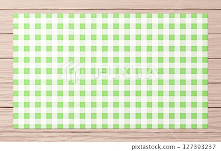 Background material_wooden table and cloth_green Background material_wooden table and cloth_green 127393237