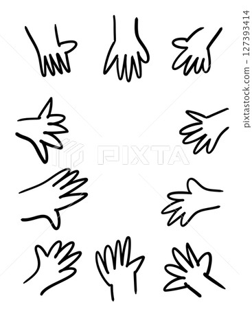 Vector illustration set of various hands 127393414