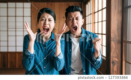 尖叫的情侶（AI 生成的圖像） 127393866