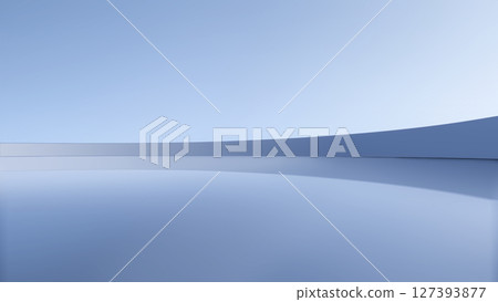 現代建築內部廣場平台與彎曲的結構建築 現代建築內部廣場平台與彎曲的結構建築 127393877