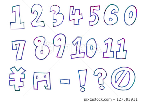 Hand drawn numbers set 127393911