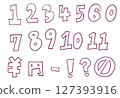 Hand drawn numbers set 127393916