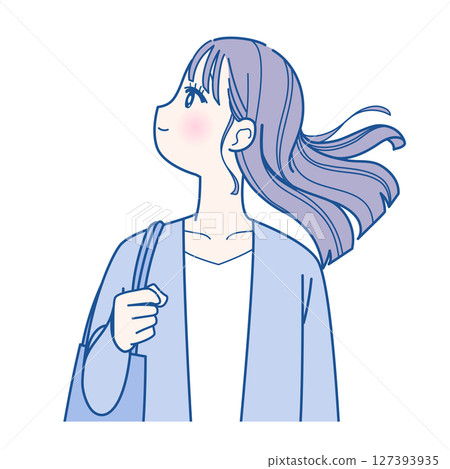 woman blowing her hair woman blowing her hair 127393935