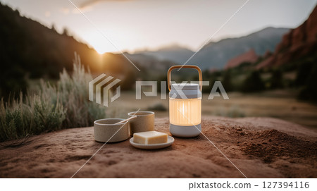 Natural wellness and self-care routine in beautiful outdoor setting 127394116