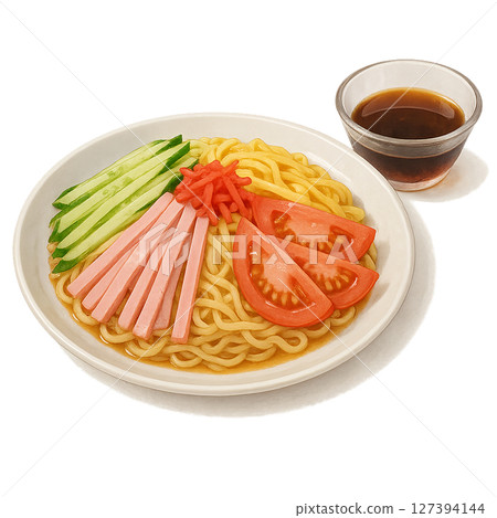 夏季代表食物插畫素材 夏季代表食物插畫素材 127394144