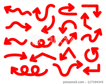 Red thick line arrow icon set 127394345