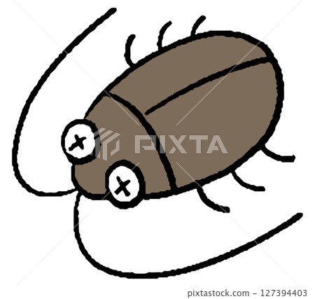 Hand-drawn illustration of a killed cockroach 127394403