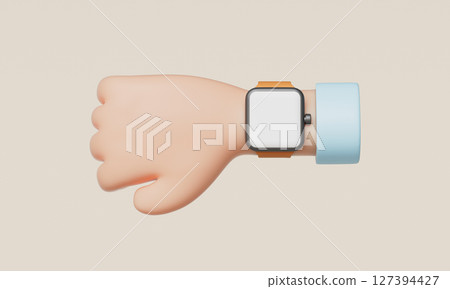 Smart Watch and Hand Mock up. 3D Rendering. 127394427