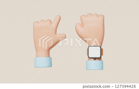 Smart Watch and Hand Mock up. 3D Rendering. 127394428