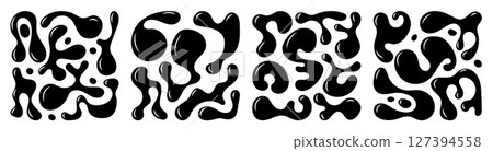 Organic fluid shapes creating an abstract composition with irregular blob-like forms 127394558