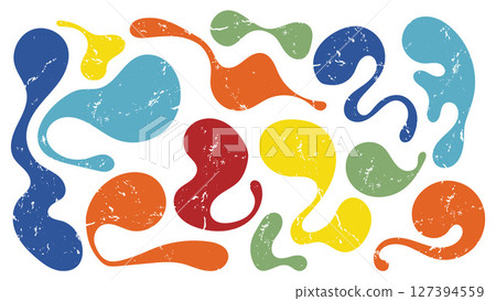 Colorful organic shapes form an abstract pattern with a playful arrangement of blobs Colorful organic shapes form an abstract pattern with a playful arrangement of blobs 127394559