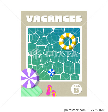 Simple and stylish summer vacation postcard Seaside vacation Sunrise Simple and stylish summer vacation postcard Seaside vacation Sunrise 127394686