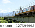 273 series Yakumo train running on a railway bridge 127394998
